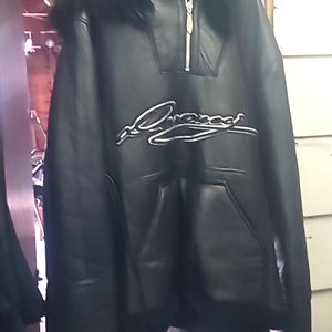 Rare davoucci leather pull over jacket size 2x